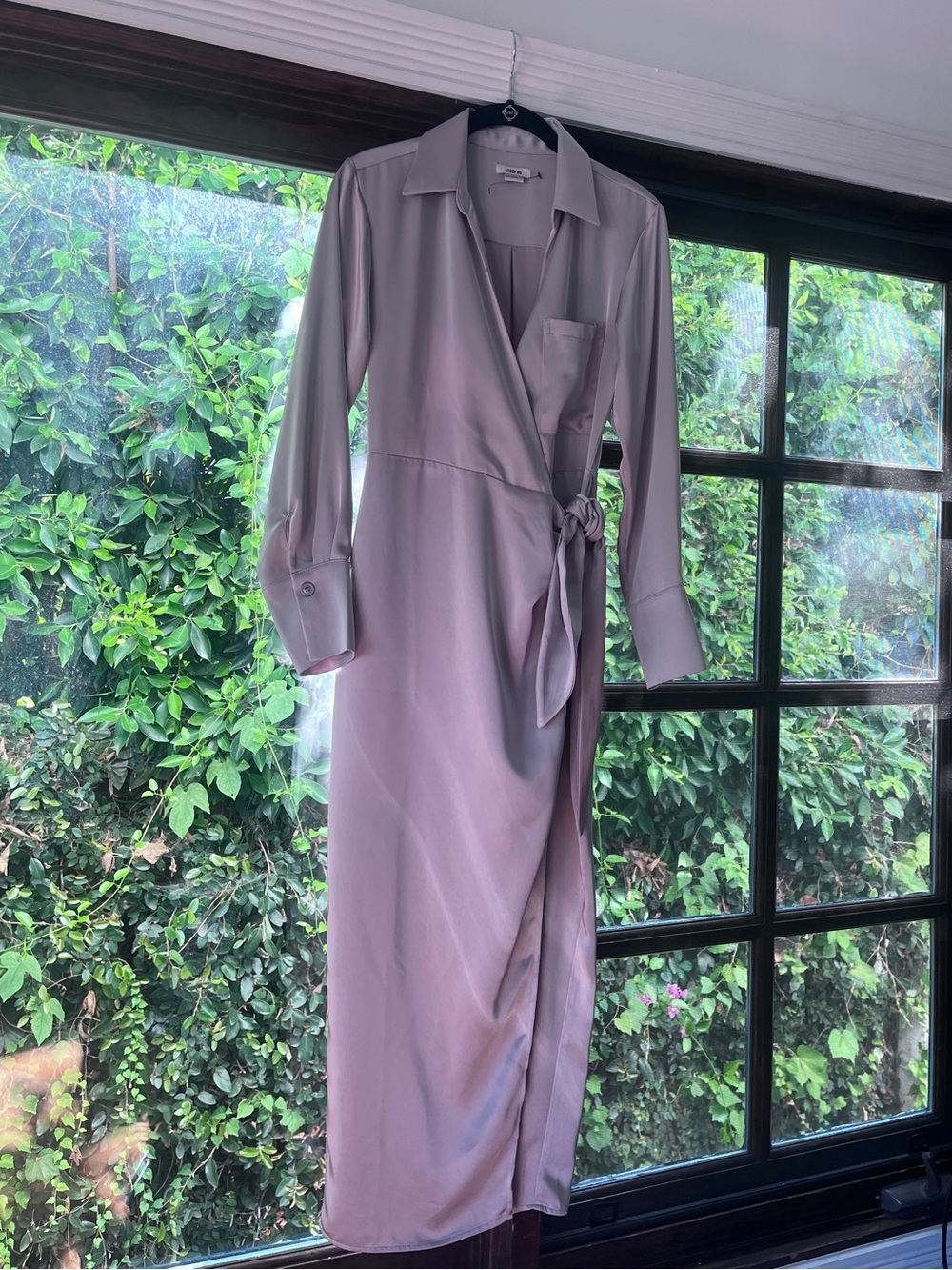 Jason Wu Pumice Silky Wrap Shirt Dress with Tie Waist